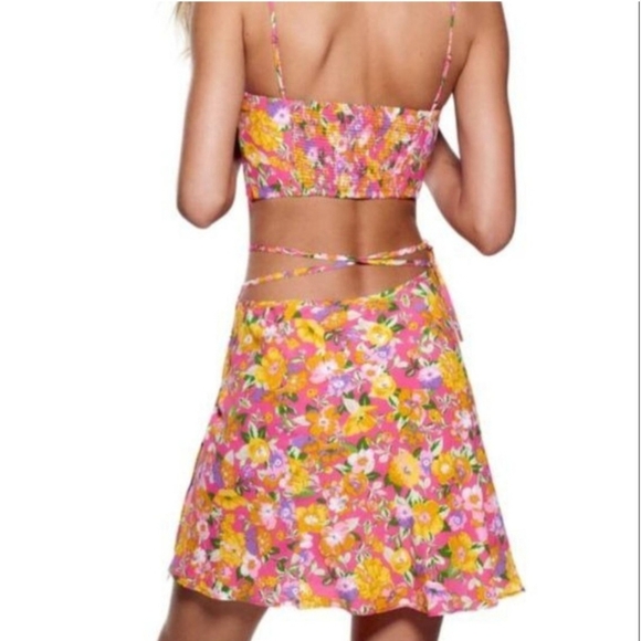 Zara Floral Crop Top Skirt Set - Picture 2 of 9
